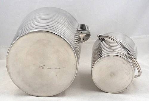 Champagne bucket and ice bucket, Luc Lanel for Christofle model Ondulation.