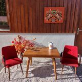 Table or desk, golden honey, curved legs