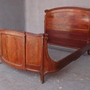 Golden bronze Louis XVI style mahogany bed