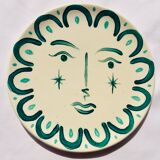 Set of 6 matching plates to hand-painted enamelled ceramic dinner