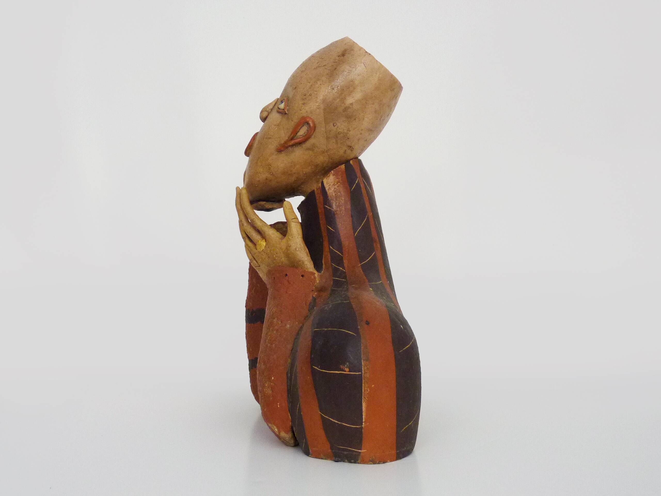 Polychrome terracotta bust sculpture