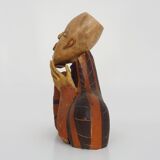 Polychrome terracotta bust sculpture