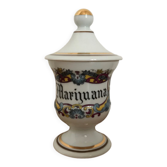 Medicine jar / apothecary Marijuana porcelain Limoges France