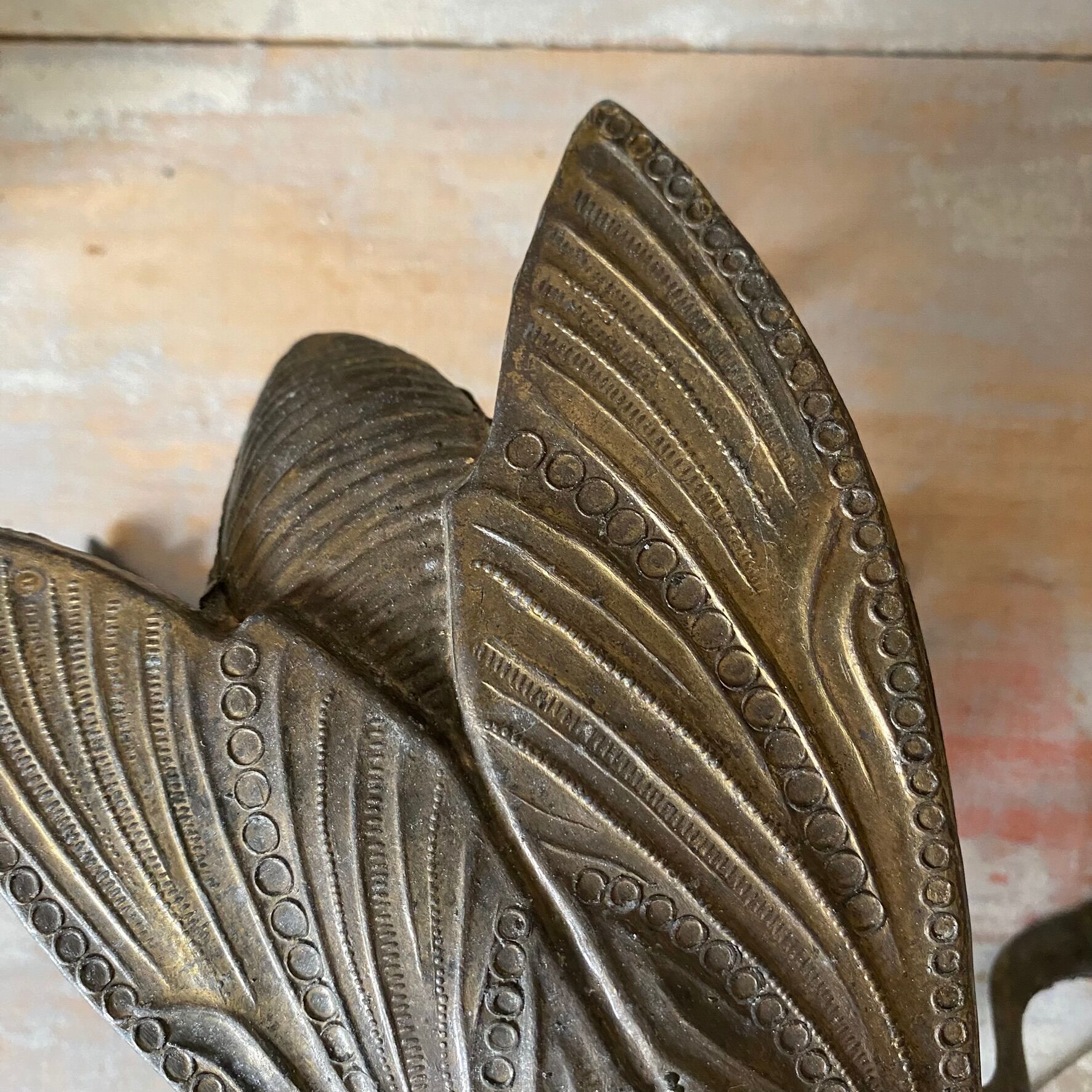 2 metal ashtrays with insect fly designs from the 1950s-60s.