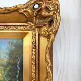 Old painting - Forest with a golden frame