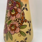 Legras Art Nouveau vase in enameled glass with flower decoration