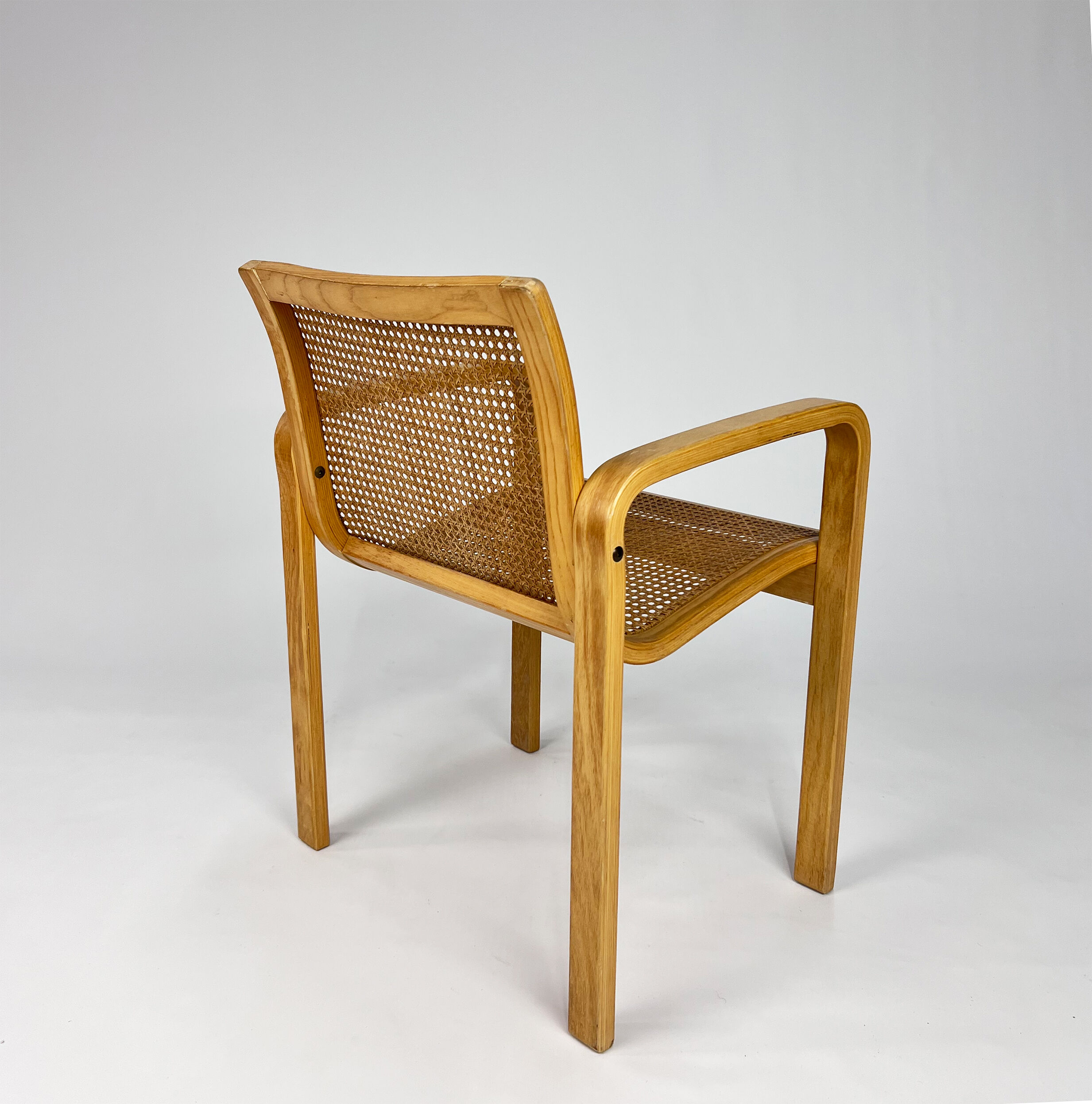 Beech wood and webbing side chair by Olivo Pietro, Italy, 1970s