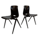 Set of four pagholz galvanitas s22 stackable school chair brown