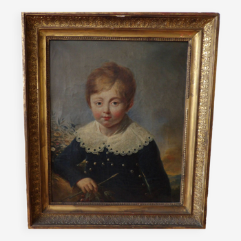 Tableau portrait d'un enfant début XIXème