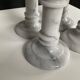 Set of 4 vintage Carrara marble candle holders