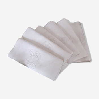 Monogrammed antique damask napkins