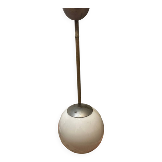 Bauhaus pendant lamp - opaline and metal