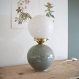 Speckled ceramic lamp & opaline