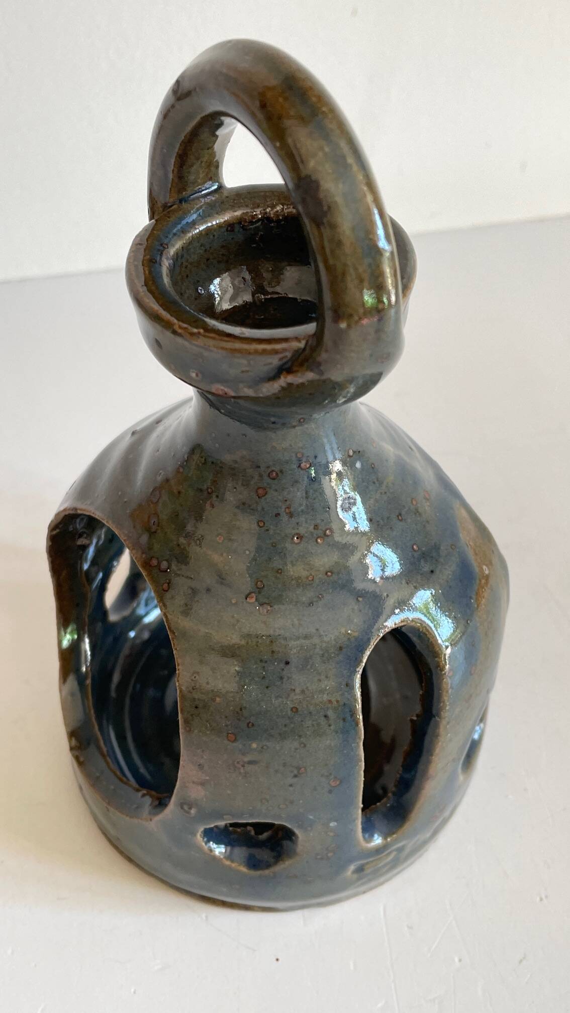 Vintage Handcrafted Stoneware Candle Holder