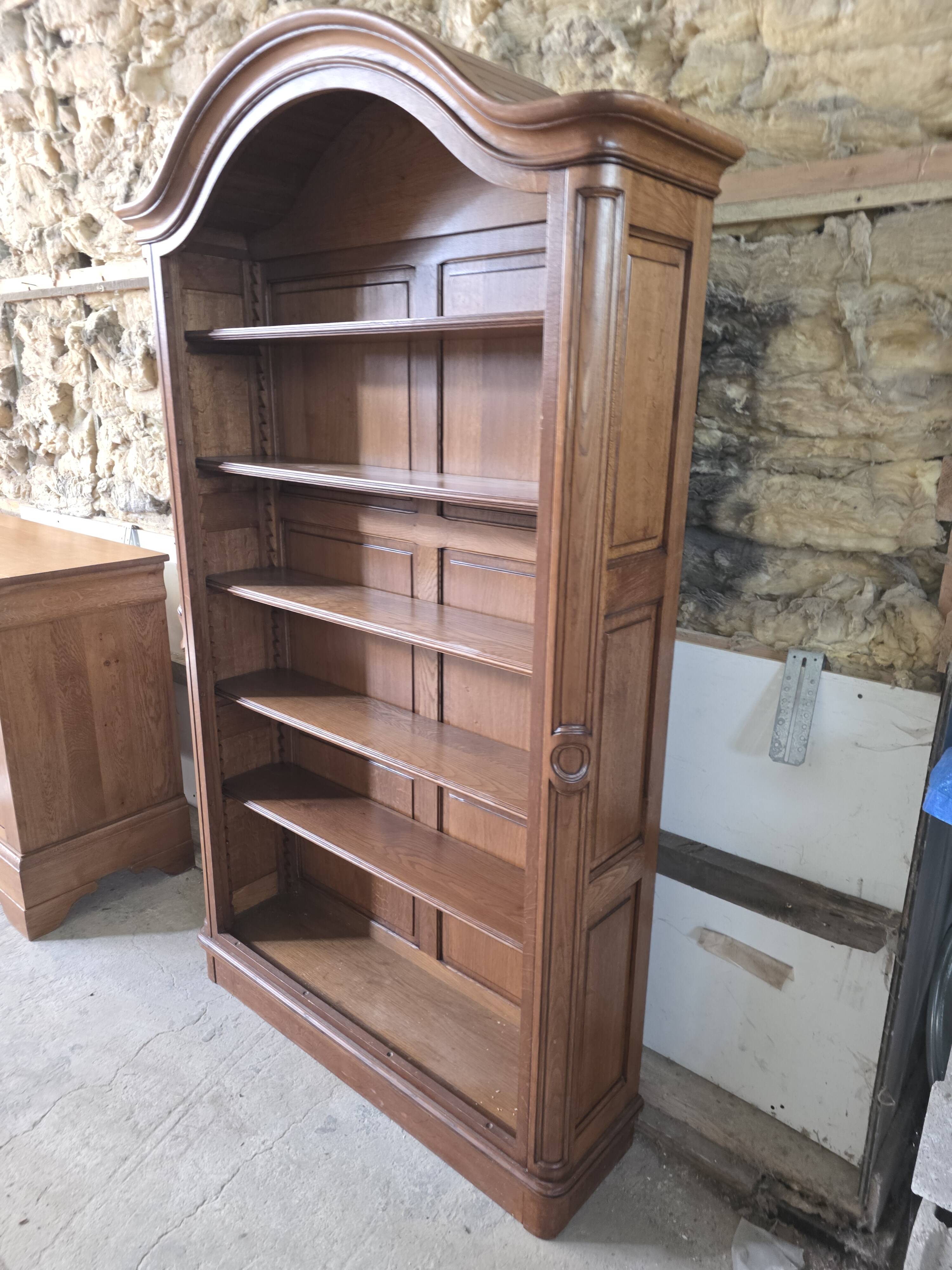 Gendarme hat library in solid oak, mid-20th century.