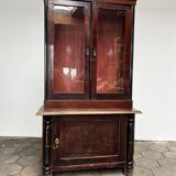 Vitrine vintage, bibliothèque avec portes vitrées