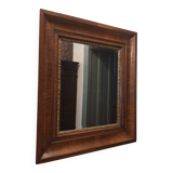 Antique beveled edge mirror in walnut frame, circa 1850