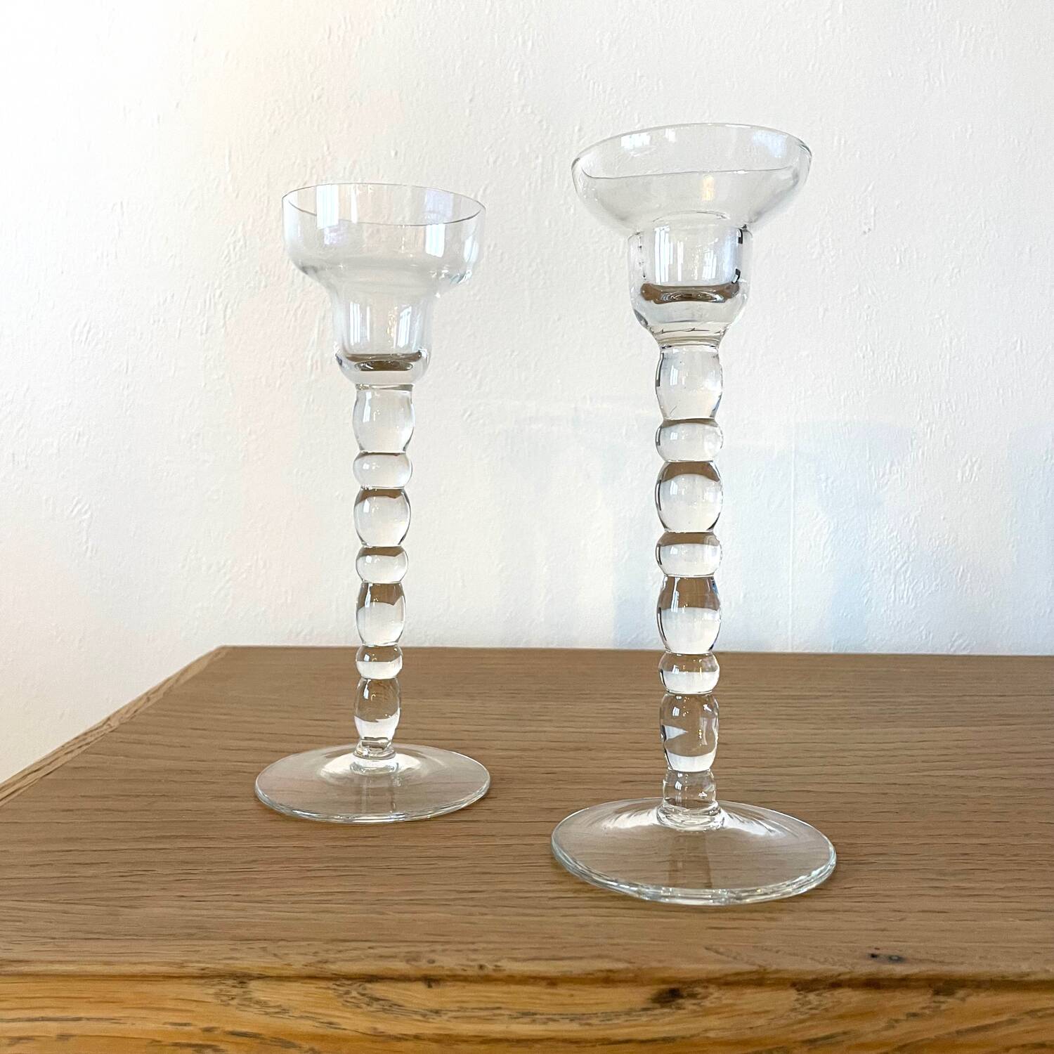Glass candle holders