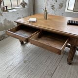 Solid walnut farmhouse castle table 1900 XXL