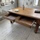 Solid walnut farmhouse castle table 1900 XXL