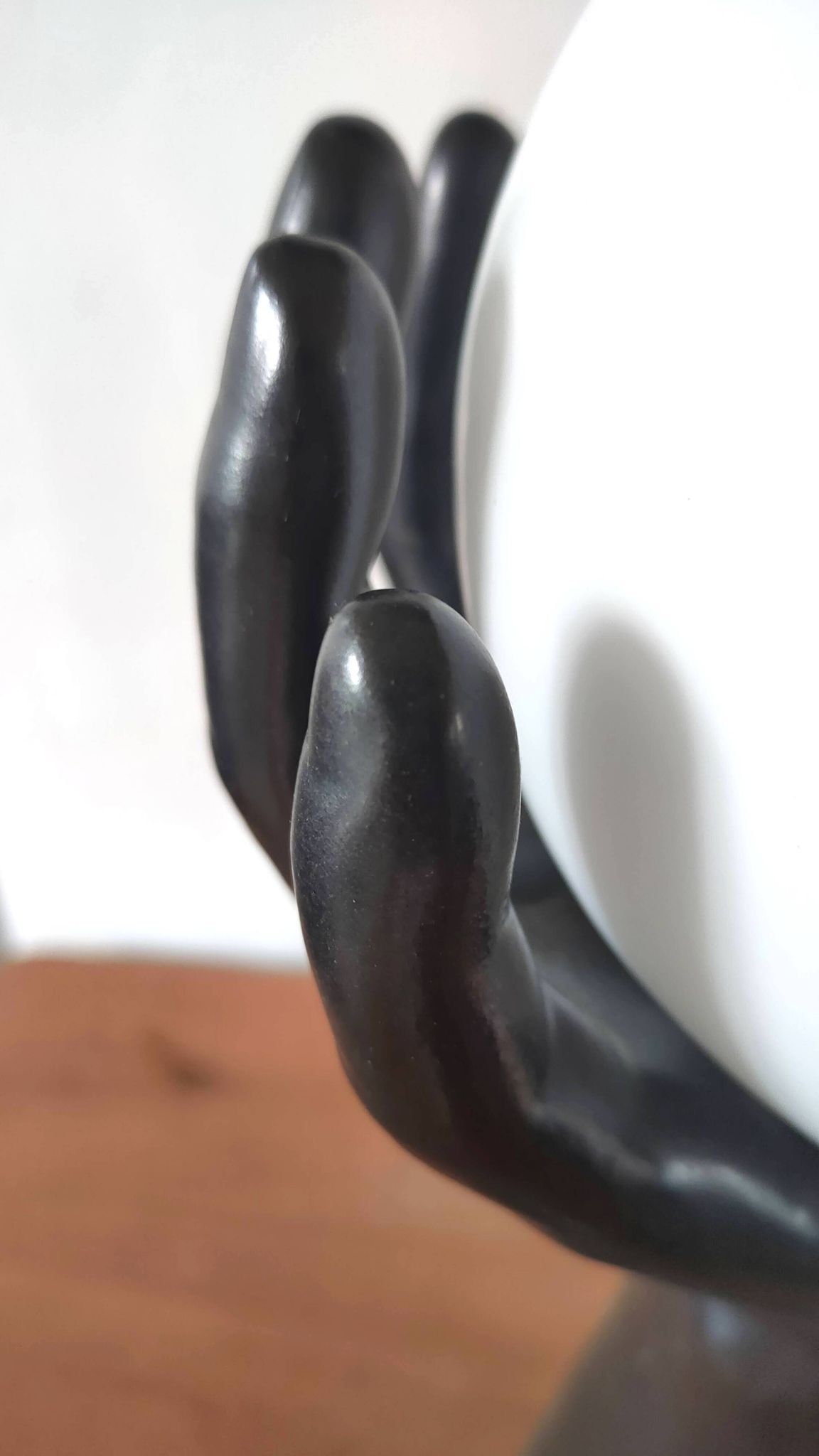 Large ceramic lamp pair of hands design 70s