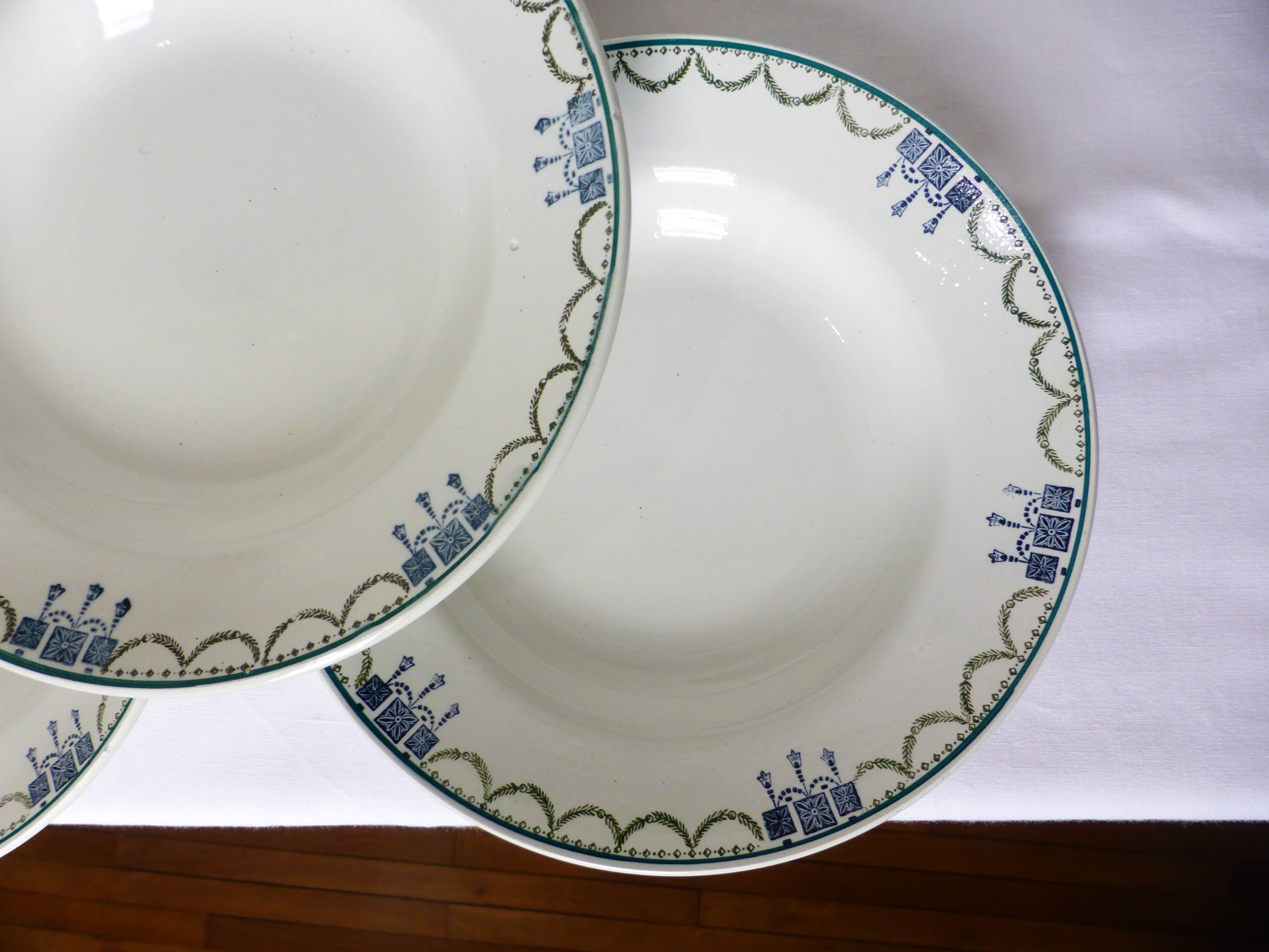4 vintage soup plates from St Amand