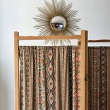 Screen in beech wood and vintage fabrics 1970s
