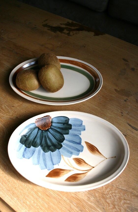 Set of 2 oval serving dishes faience Gien