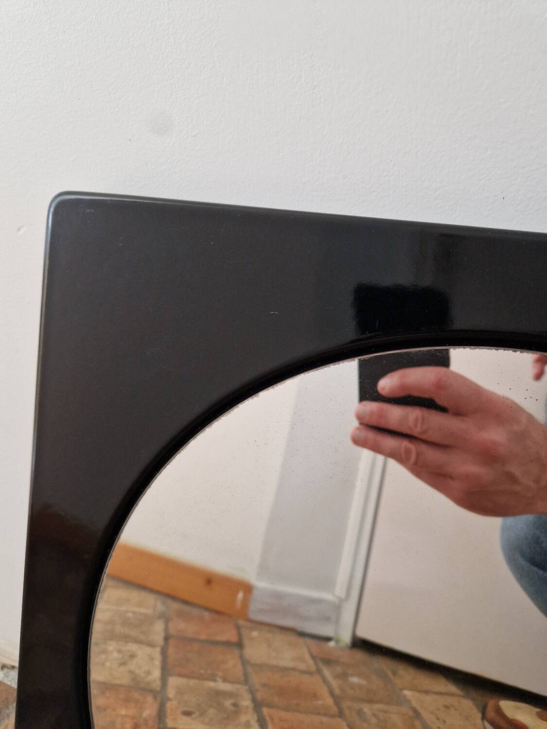 Old 60s Mirror in enamelled sheet metal