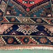 Vintage Turkish Tribal Rug veg dye 220x132 cm Turkish Carpet Red, Blue, Green
