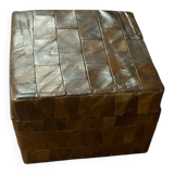 Patchwork leather storage pouf by DE SEDE