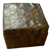 Patchwork leather storage pouffe from Sede.