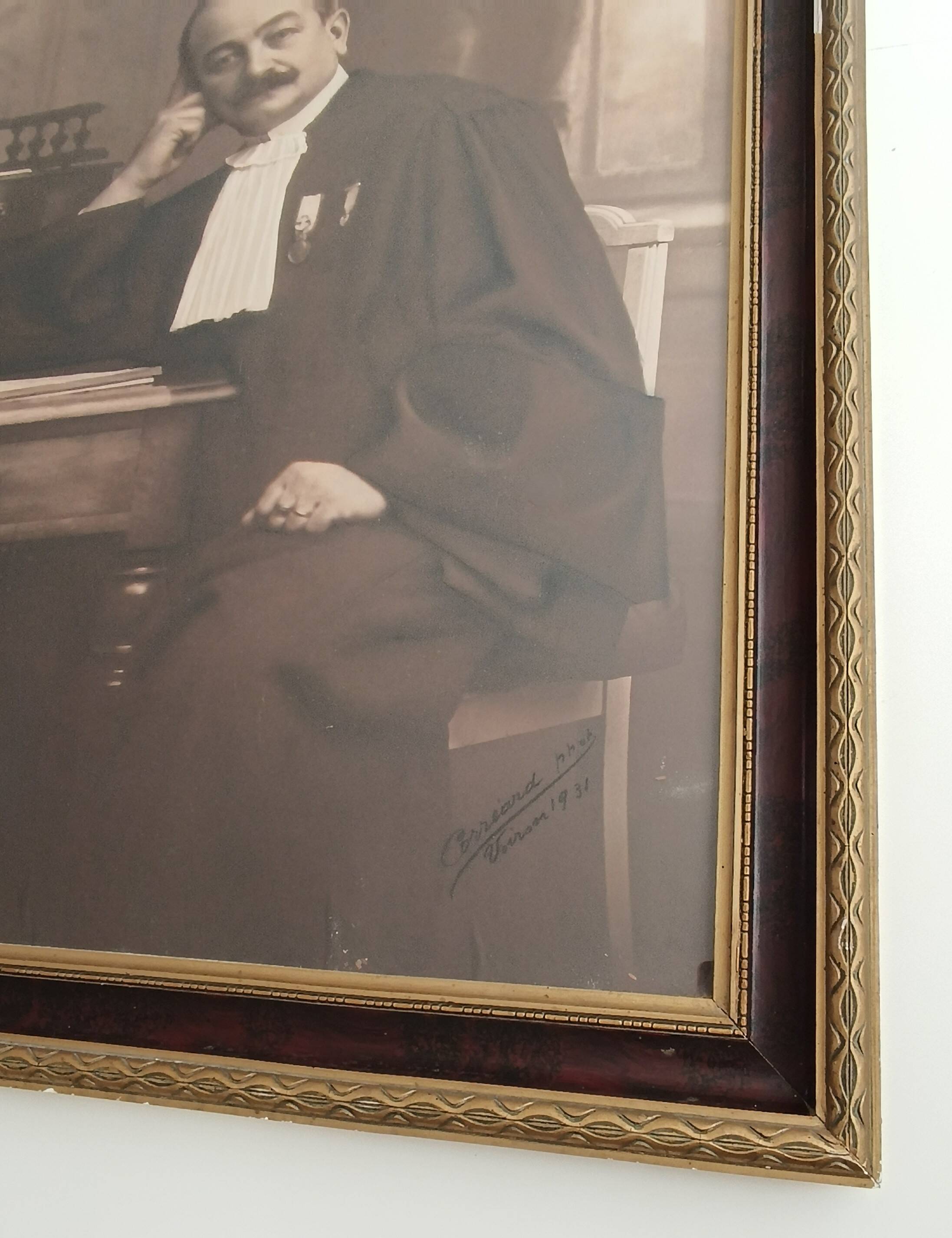Large old photo portrait of a magistrate 1931