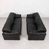 Ensemble de 2 canapés Cassina Maralunga 2,5 places - cuir noir
