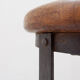 Pair of brutalist bar stools in oak and wrought iron, 1960s