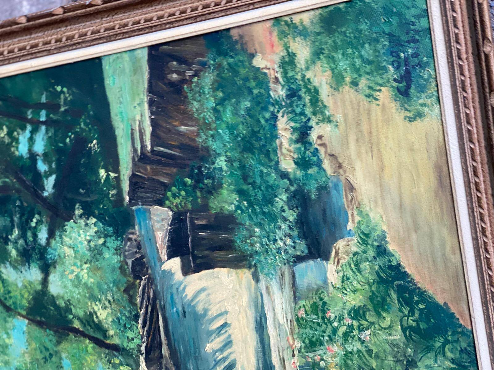 Clody.F 1974 oil painting on canvas forest landscape 110x75