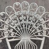 Emmanuelle-style white rattan peacock chair