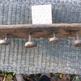 Brutalist wooden coat rack