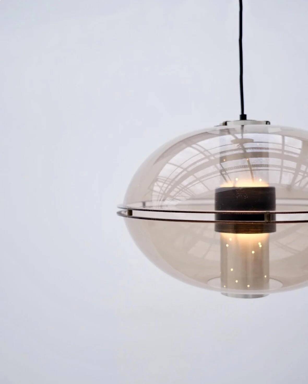 "Orbiter" chandelier by RAAK in metal and plexiglass, Netherlands 1970
