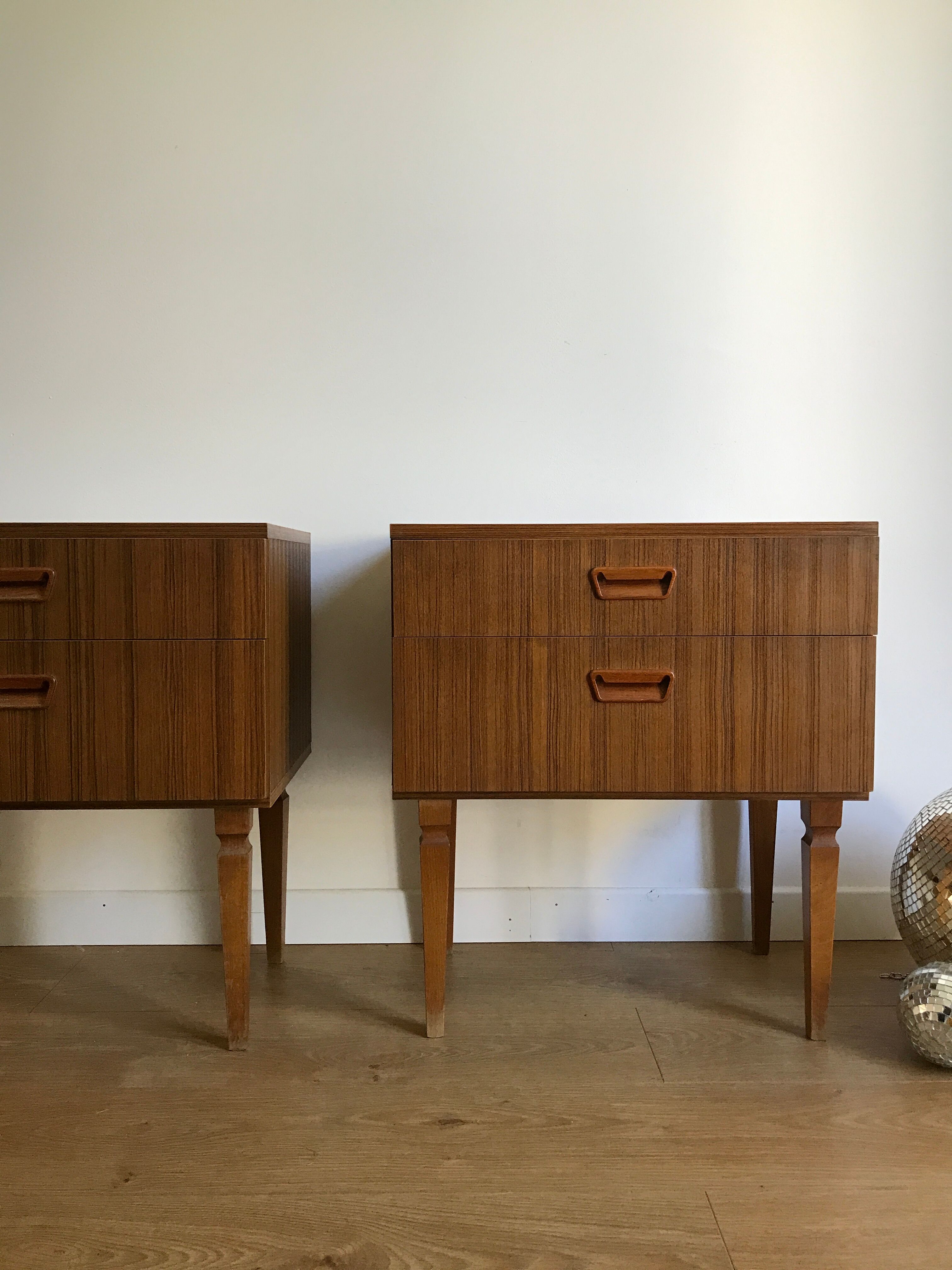 Pair of vintage bedside tables scandinavian style