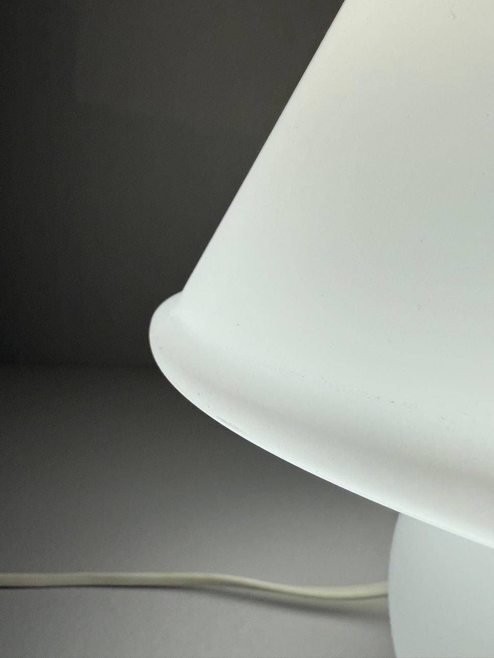 Set of 2 mushroom lamps, opal glass, Glashütte Limburg, Germany, 1970s