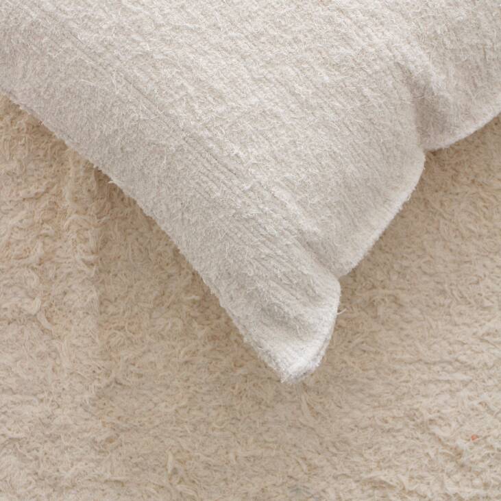 Handmade pouf cover - hand-woven recycled cotton - 90 x 90 cm