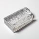 Mid-century Single Flower Textured Glass Block Bud Vase / Germany / 1960s