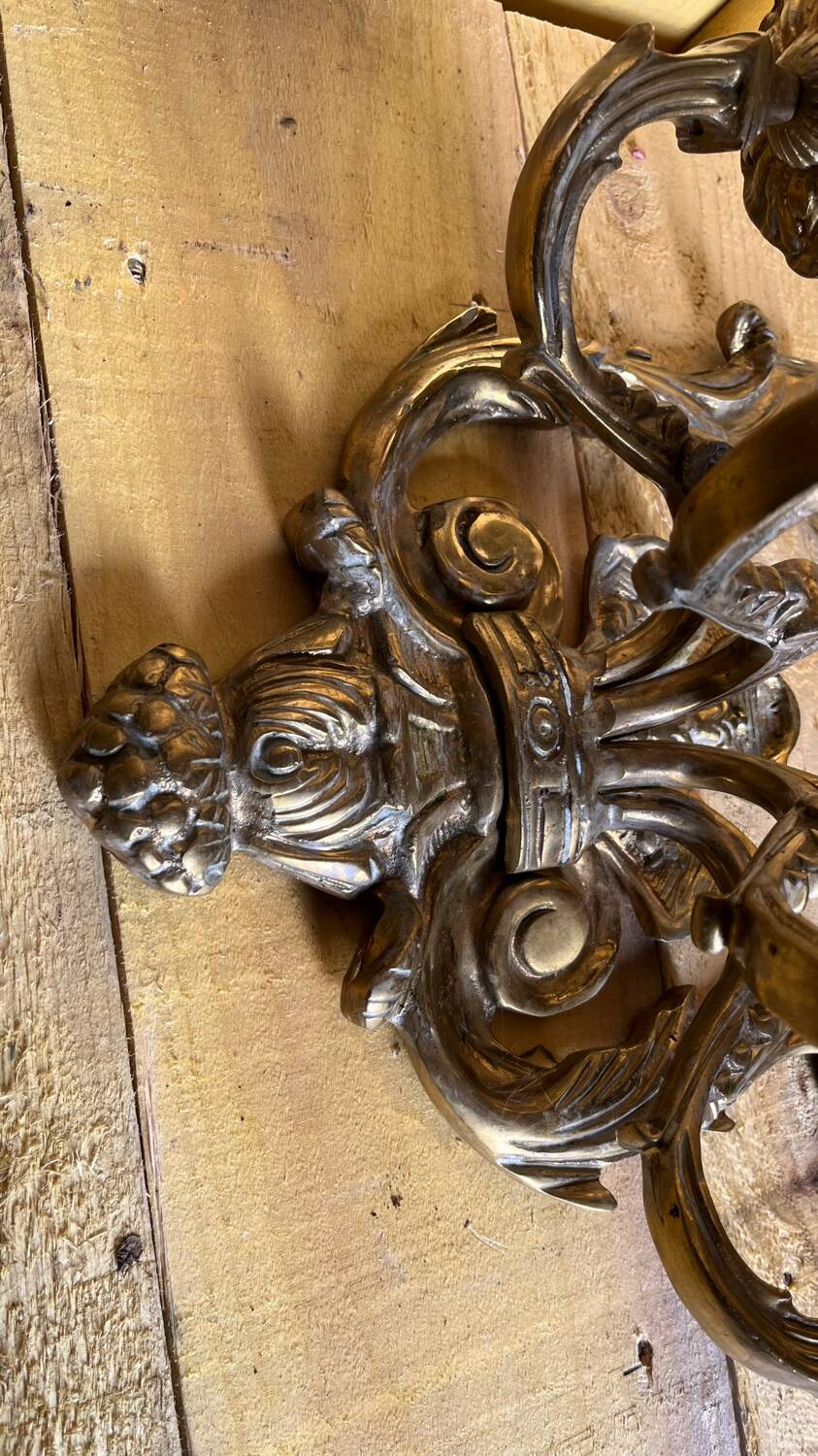 Pair of LXV style gilt bronze wall lights