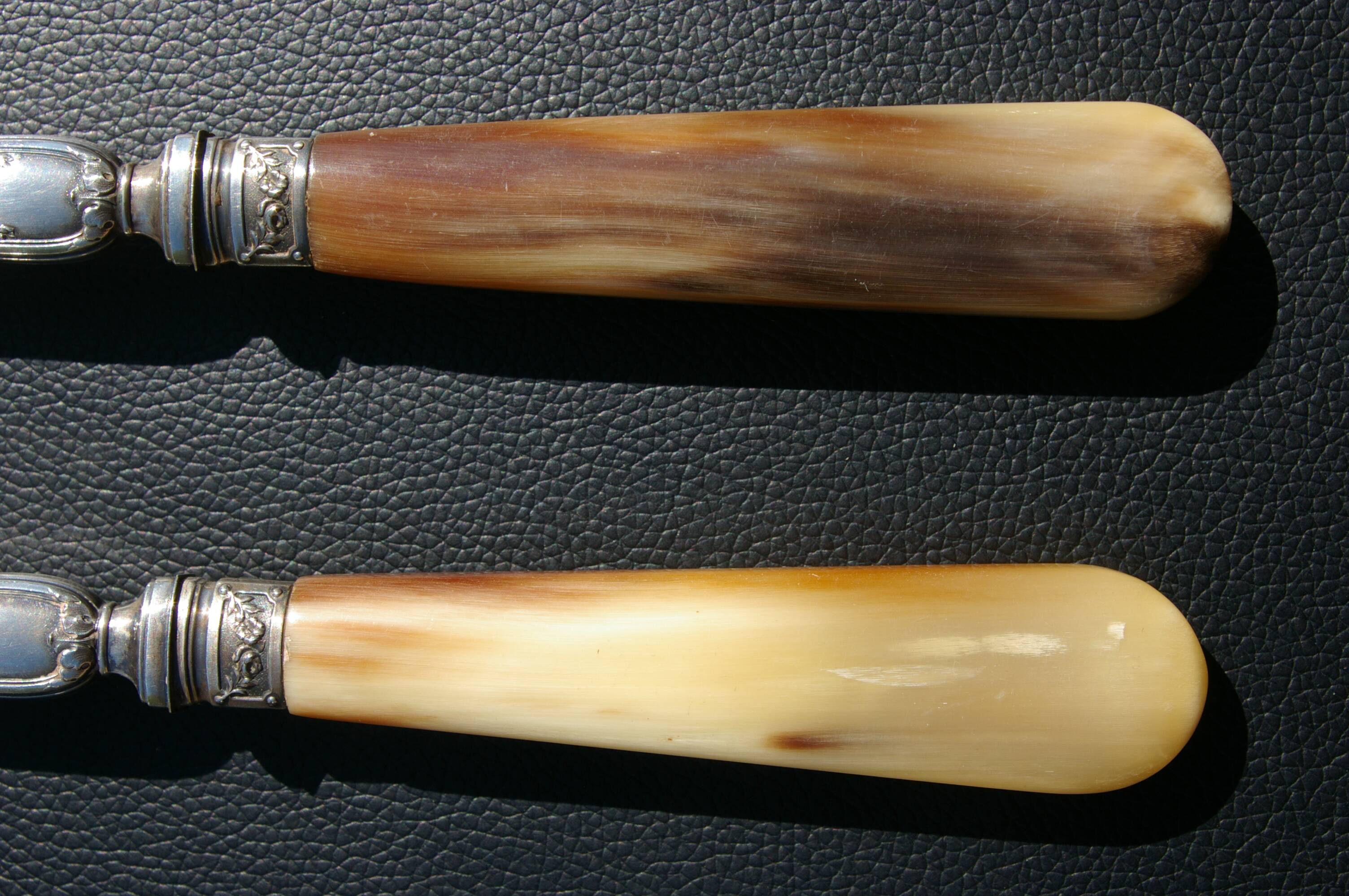 Carving Set + Salad Server Horn and Stainless Steel