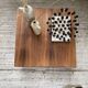 Table basse noyer et chrome moderniste