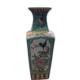 Vase Balustre Chinese Base Square Background Turquoise Background