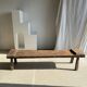 Très grand banc en teck ancien H:50cm L:2m06