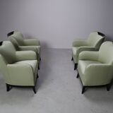 Set of four Art Deco armchairs, 1930-1950