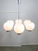 Vintage italian chrome and opaline chandelier, 1970s